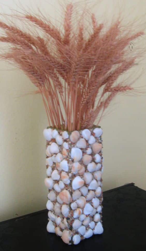 jarrones decorados con conchas marinas 5