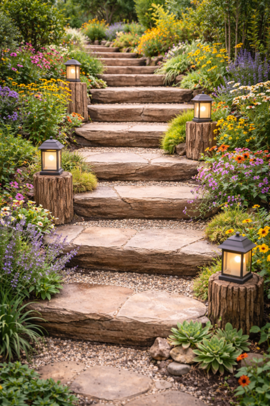 Las mejores ideas para escalones de jardín: Soluciones que transforman tu exterior las mejores ideas para escalones de jardin scaled