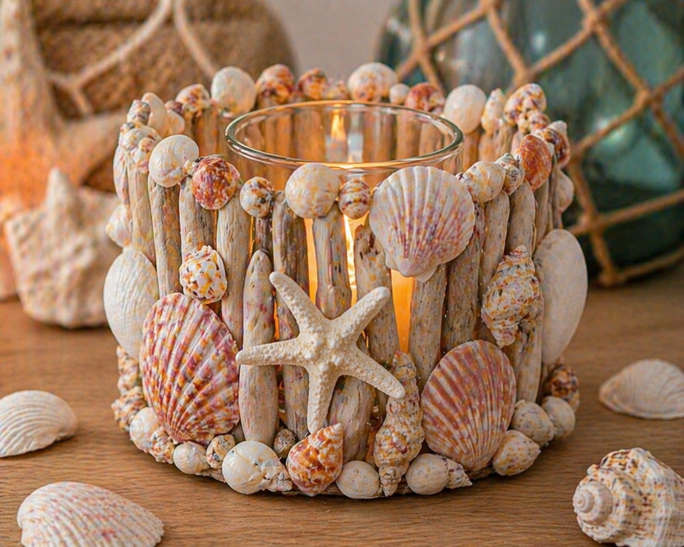 Lindos candelabros o portavelas con conchitas de mar: ideas encantadoras para decorar con un aire costero y artesanal Lindos candelabros o portavelas con conchitas de mar: ideas encantadoras para decorar con un aire costero y artesanal lindos candelabros o portavelas con conchitas de mar 4