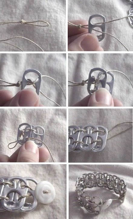 maneras de reciclar las anillas de las latas pulseras 1