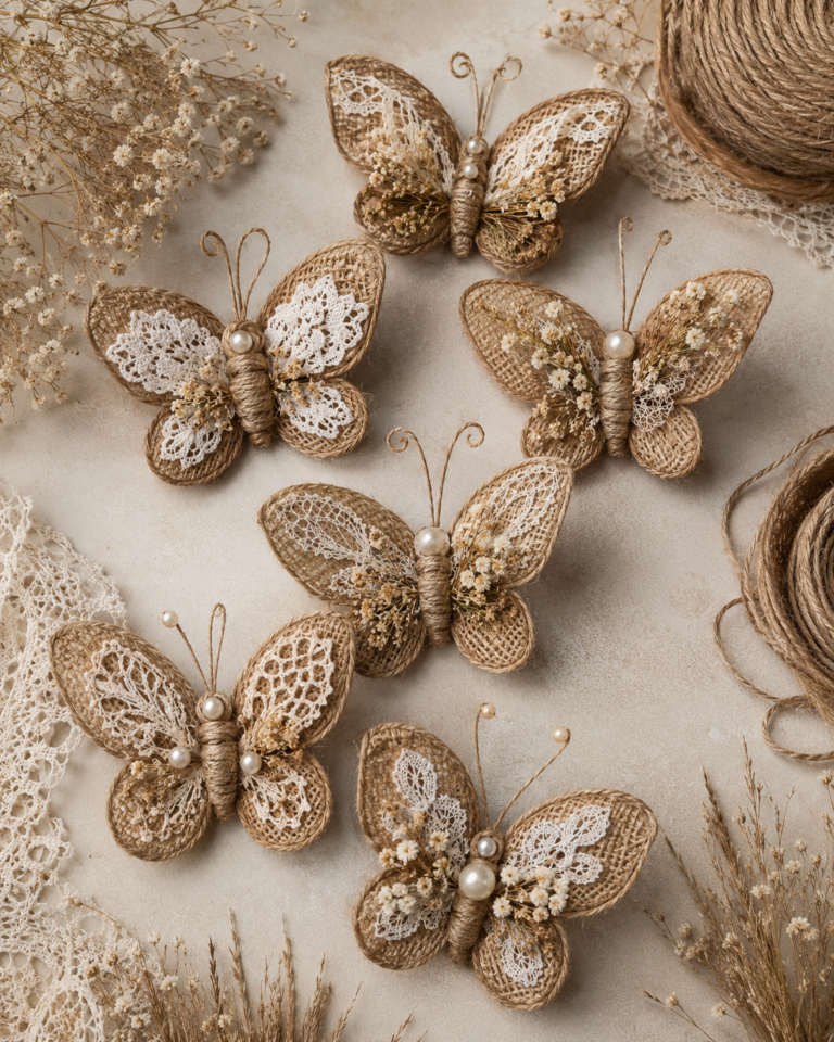 Mariposas de yute decoración ecoamigable para tu hogar Mariposas de yute decoración ecoamigable para tu hogar mariposas de yute decoracion 3