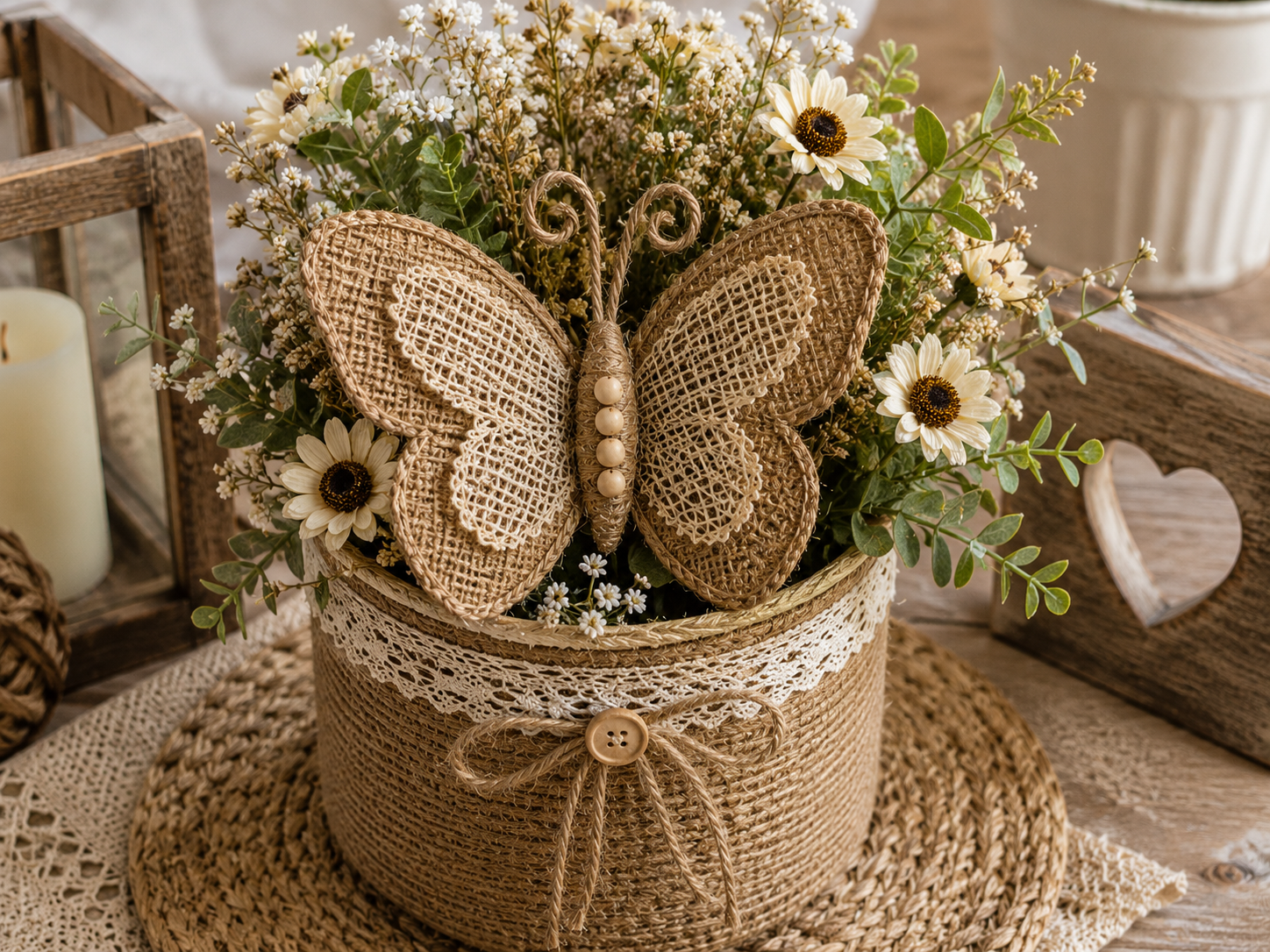 Mariposas hechas con yute: ideas rústicas, elegantes y fáciles para decorar con encanto natural Mariposas hechas con yute: ideas rústicas, elegantes y fáciles para decorar con encanto natural mariposas hechas con yute 1