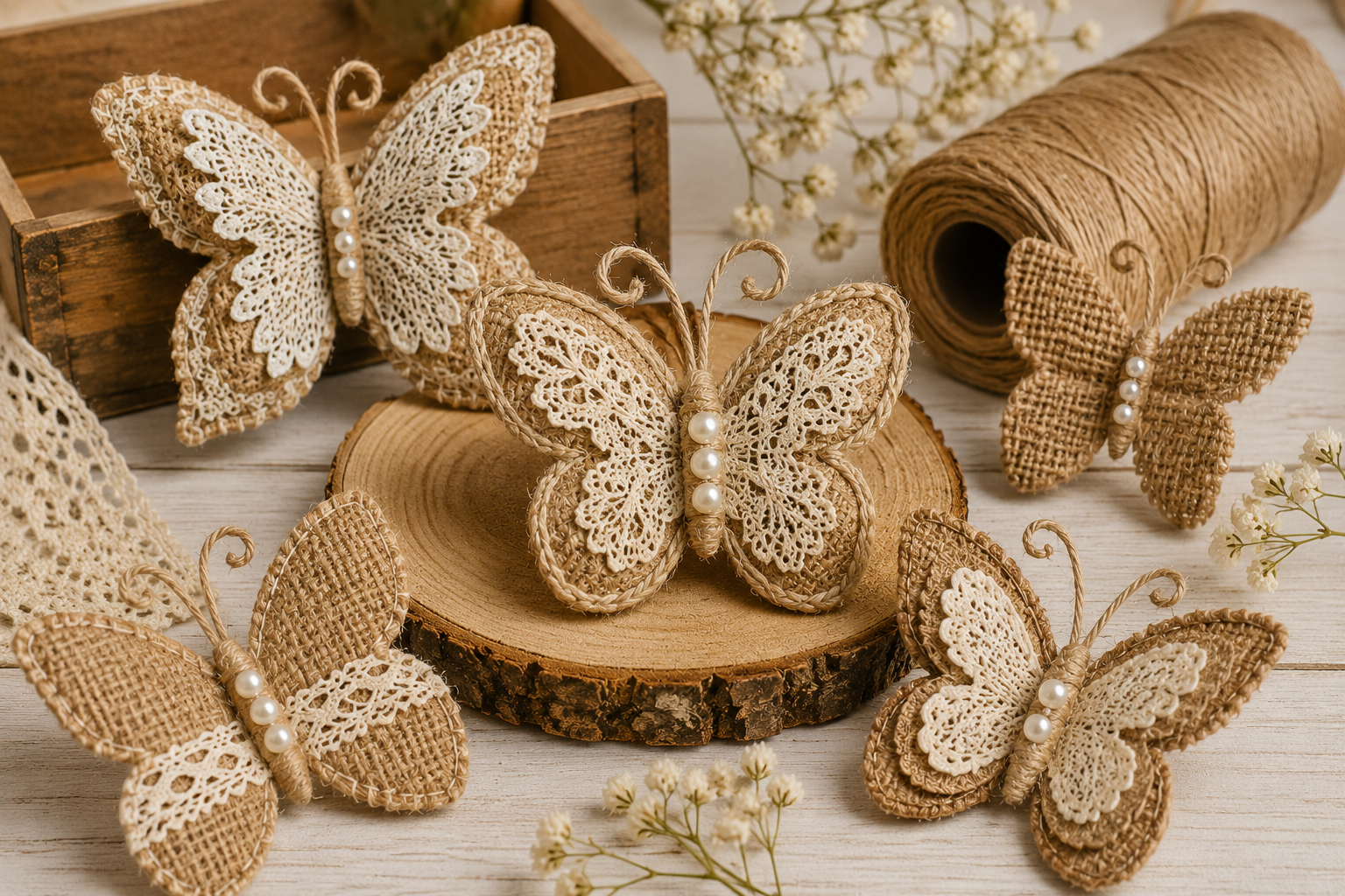 Mariposas hechas con yute: ideas rústicas, elegantes y fáciles para decorar con encanto natural Mariposas hechas con yute: ideas rústicas, elegantes y fáciles para decorar con encanto natural mariposas hechas con yute 4