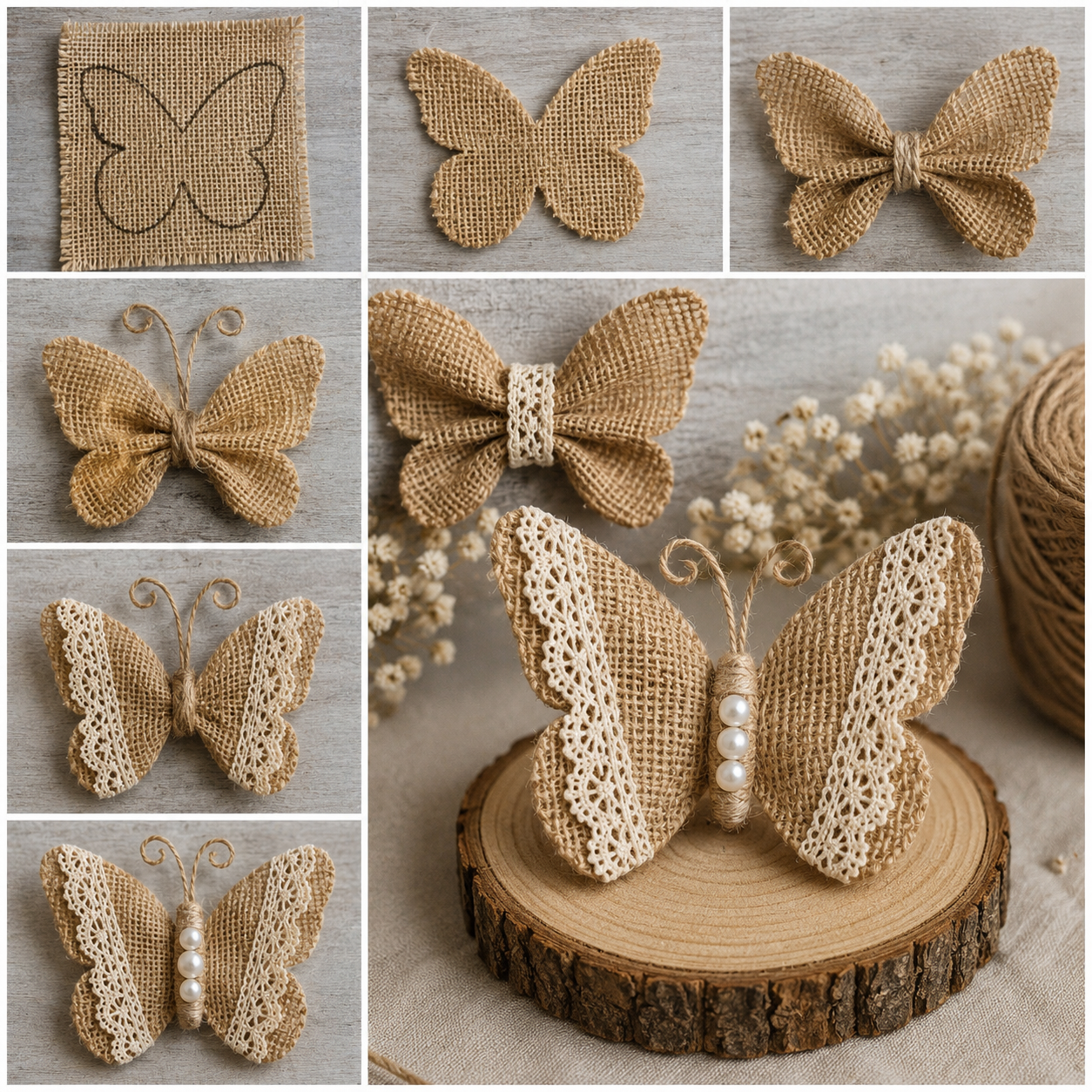 Mariposas hechas con yute: ideas rústicas, elegantes y fáciles para decorar con encanto natural Mariposas hechas con yute: ideas rústicas, elegantes y fáciles para decorar con encanto natural mariposas hechas con yute 6