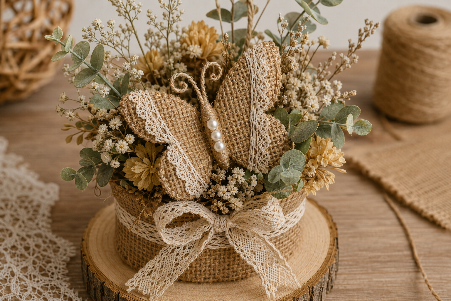 Mariposas hechas con yute: ideas rústicas, elegantes y fáciles para decorar con encanto natural Mariposas hechas con yute: ideas rústicas, elegantes y fáciles para decorar con encanto natural mariposas hechas con yute 8