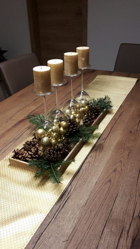 mesas navidenas decoradas con velas 1