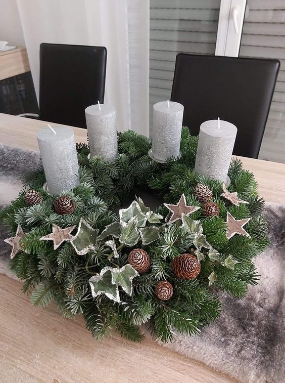 mesas navidenas decoradas con velas 10