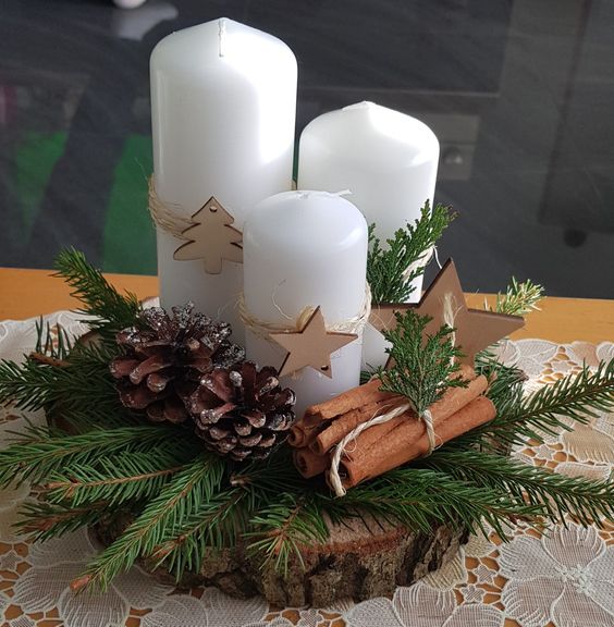 mesas navidenas decoradas con velas 12