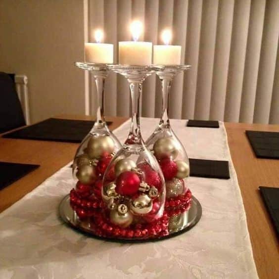 mesas navidenas decoradas con velas 7