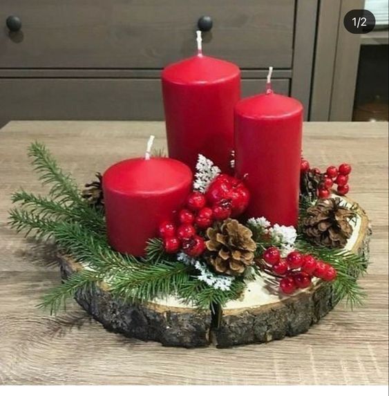 mesas navidenas decoradas con velas 8