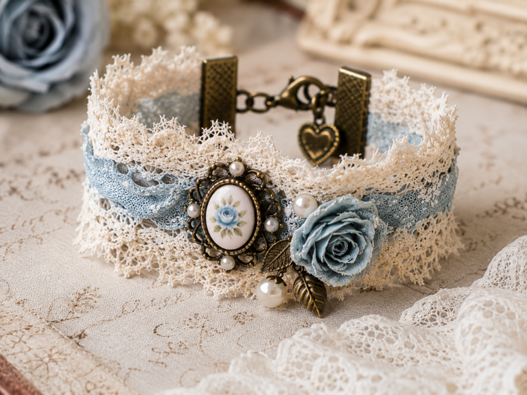 Pulseras románticas de estilo vintage hechas de tela y encaje Pulseras románticas de estilo vintage hechas de tela y encaje pulseras romanticas de estilo vintage hechas de tela y encaje 1