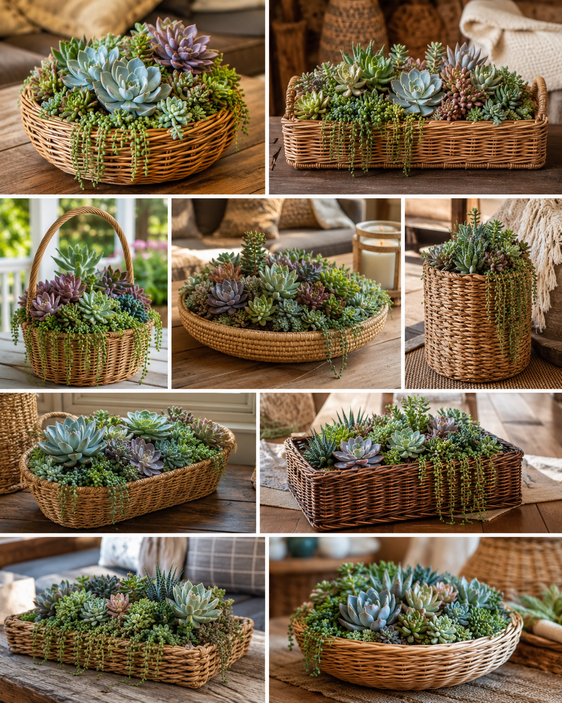 Suculentas plantadas en cestas para decorar tu hogar Suculentas plantadas en cestas para decorar tu hogar suculentas plantadas en cestas para decorar tu hogar 1