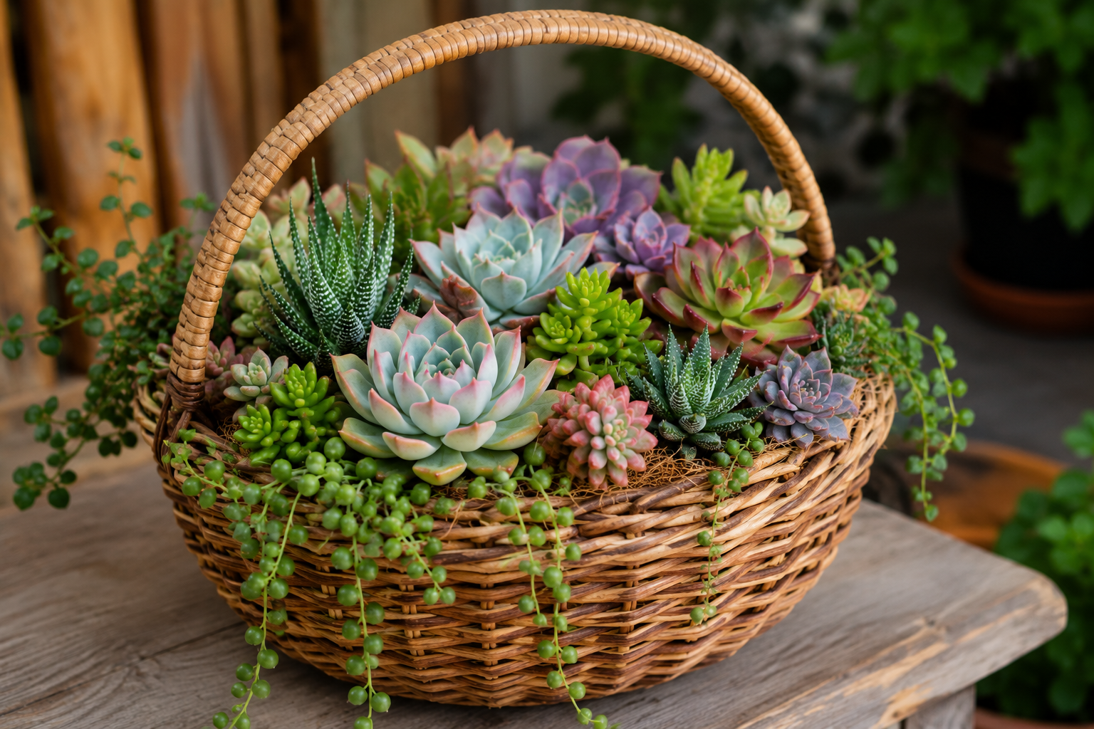 Suculentas plantadas en cestas para decorar tu hogar Suculentas plantadas en cestas para decorar tu hogar suculentas plantadas en cestas para decorar tu hogar 7