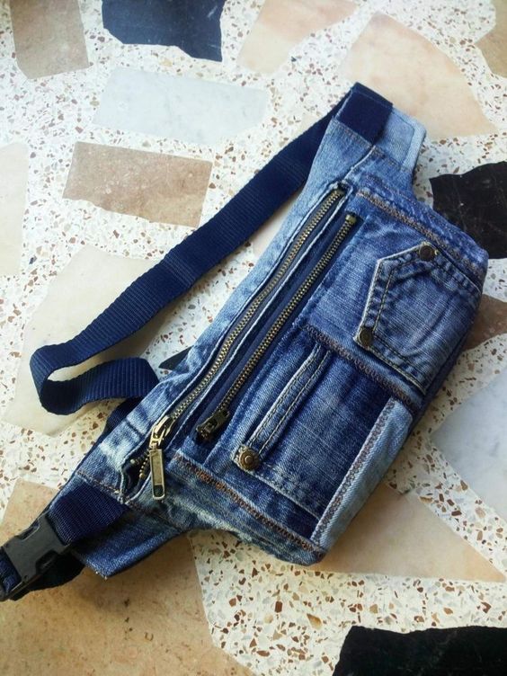 transforma tus jeans viejos en una rinonera 6
