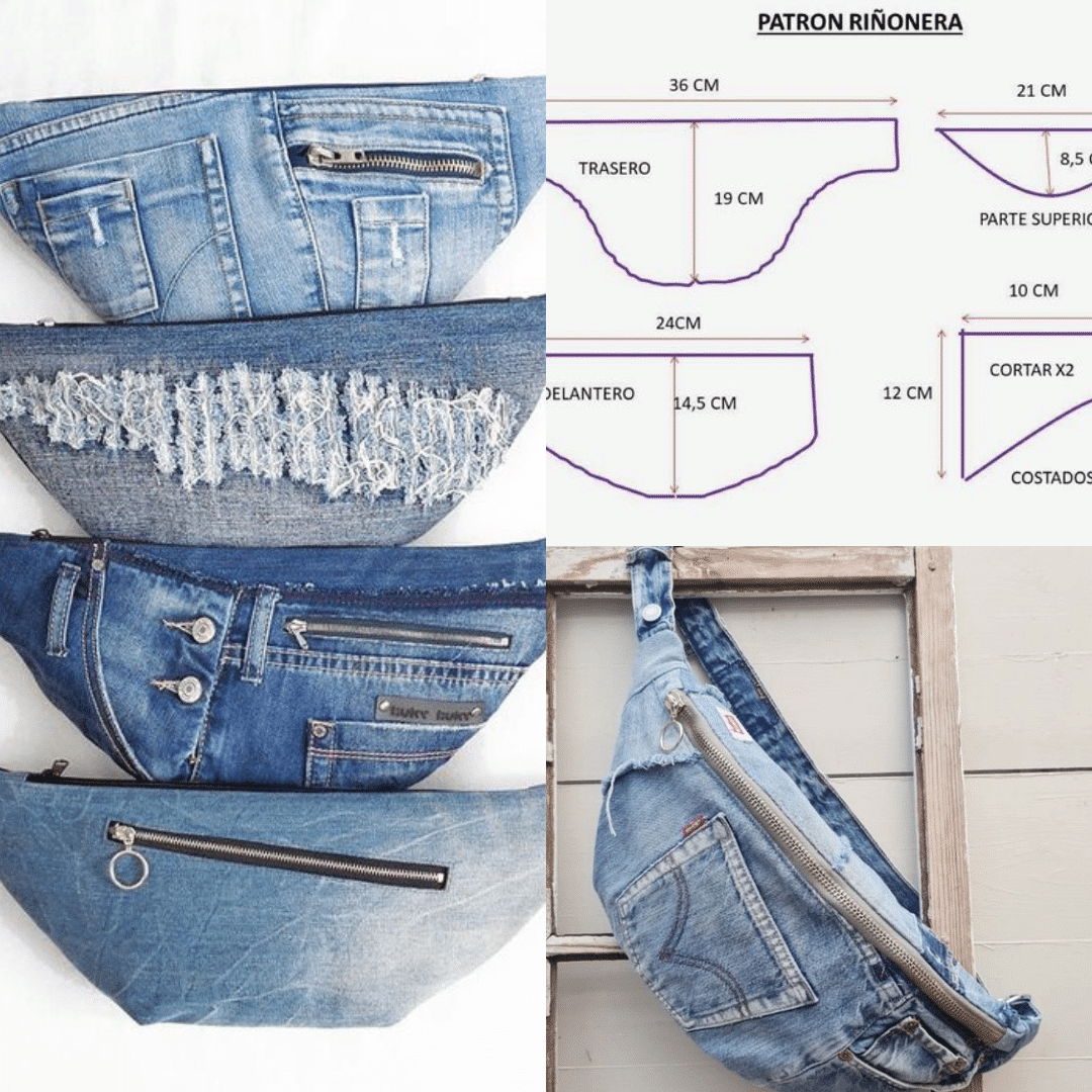 transforma tus jeans viejos en una rinonera